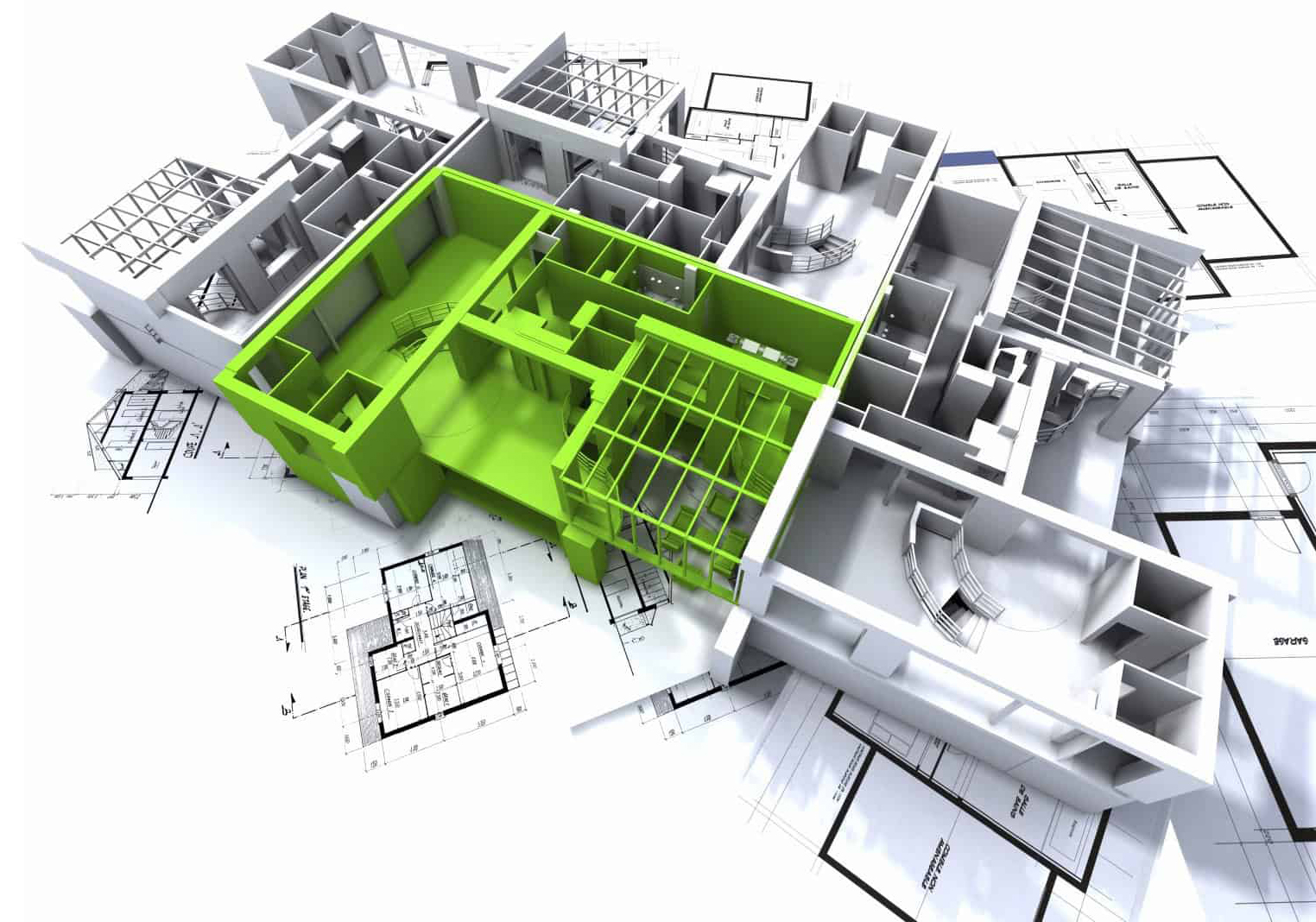 3d architecture background